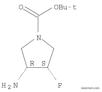 Molecular Structure of 1009075-48-2 (Cis-tert-butyl3-amino-4-fluoropyrrolidine-1-carboxylate)